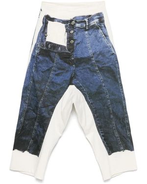 Rundholz Trompe L'Oeil Print Trousers - Blue