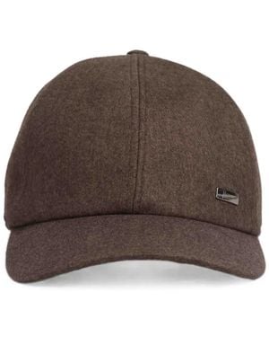 Herno Logo-Plaque Flannel Cap - Brown