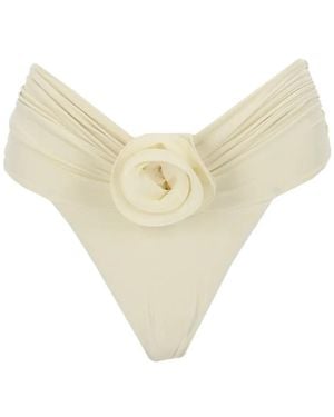 LaRevêche Derya Floral-Appliqué Bikini Bottoms - Natural