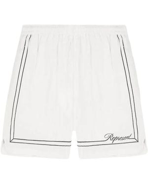 Represent Border-Embroidered Shorts - White