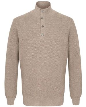 Corneliani Button-Up Knit Sweater - Gray