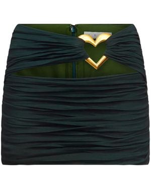 Area Cut-Out Ruched Miniskirt - Green