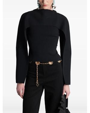 Cult Gaia Blusa Alka Con Capa - Negro
