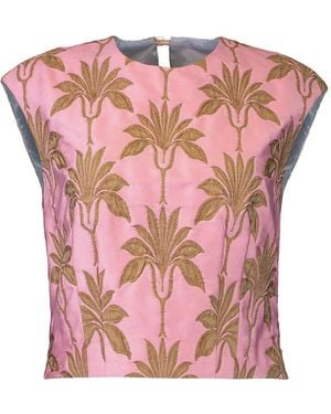 ODEEH Sleeveless Floral Shirt - Pink
