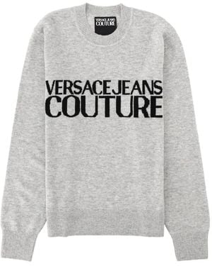Versace Jeans Couture Logo-Intarsia Knitted Jumper - Grey