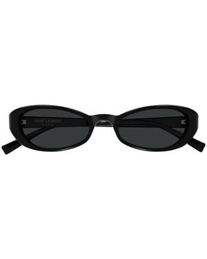 Saint Laurent Oval-Frame Sunglasses - Black