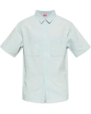 KENZO Embroidered Pocket Shirt - Blue