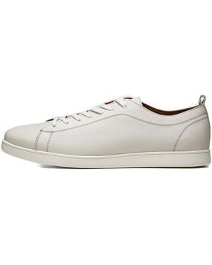 Poche Paris Lace-Up Leather Trainers - White