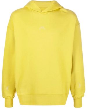 A_COLD_WALL* Logo-Print Pullover Hoodie - Yellow