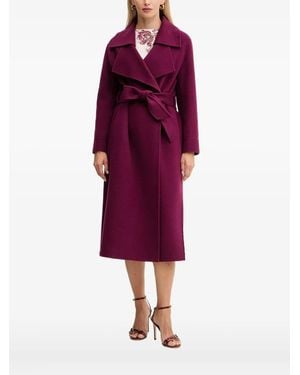 SIMONA CORSELLINI Belted Wool Coat - Red