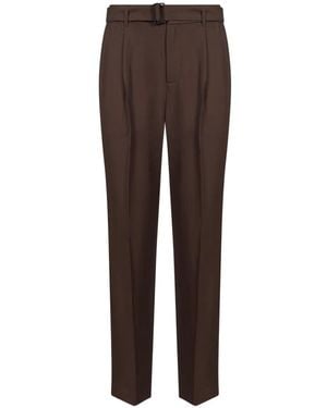 Jonathan Simkhai Elvis Belted Pleated Tailored Trousers - Brown
