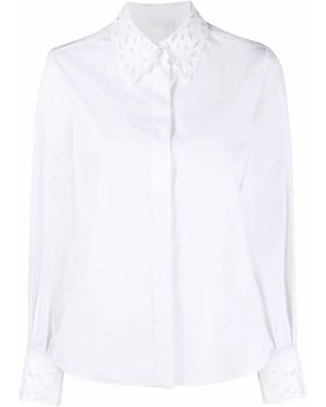 Chloé Pointelle Collar Button-Up Shirt - White