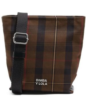 Bimba Y Lola Plaid Strap Satchel - Black