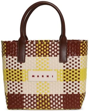 Marni Woven Top-Handle Tote Bag - Brown
