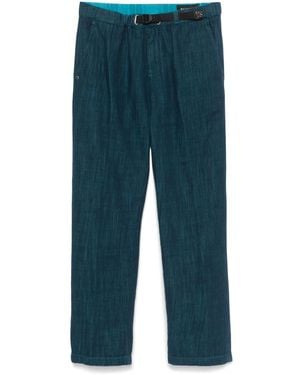 White Sand Mélange-Effect Pants - Blue