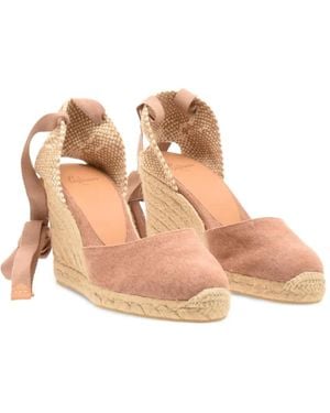Castañer 90Mm Carina Ribbon Wedge Sandals - Natural