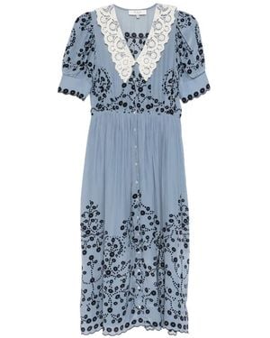 Sea Frances Midikleid Mit Blumen-Print - Blau