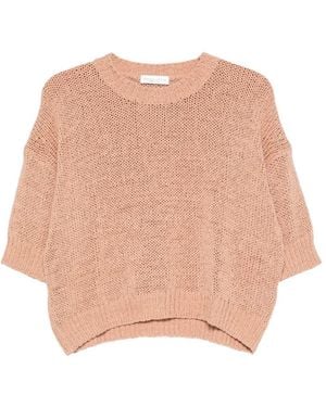 Roberto Collina Open-Knit Short-Sleeves T-Shirt - Natural