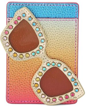 Kurt Geiger Crystal-Embellished Sunglasses Metallic Card Holder - Blue