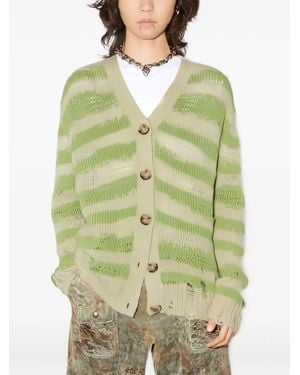 Acne Studios Striped Cardigan - Green