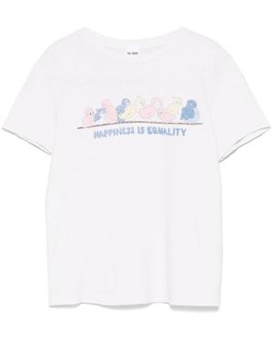 RE/DONE T-Shirt Birds - Bianco