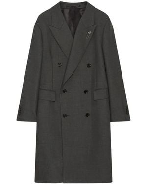 Lardini Double-Breasted Peak-Lapels Coat - Grey