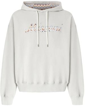 Missoni Logo-Appliqué Hoodie - White