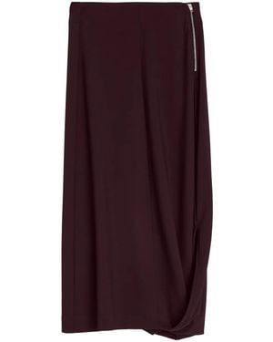 Lemaire Twisted-Hem Midi Skirt - Purple
