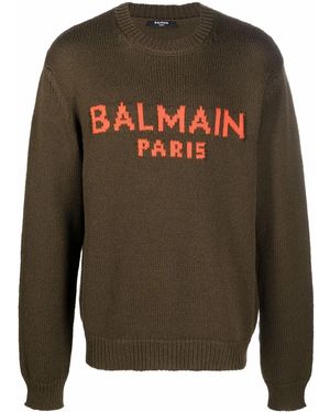 Balmain Round-Neck Knitwear - Brown