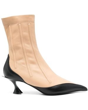 Mugler 55Mm Fang Ankle Boots - Natural