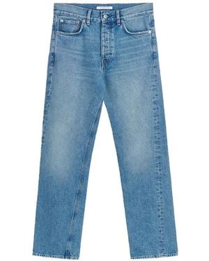 sunflower Straight Twist Logo-Patch Jeans - Blue