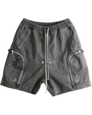 Rick Owens Bauhaus Drawstring-Waist Cargo Shorts - Gray