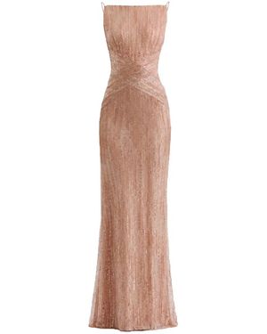 Gemy Maalouf Criss-Cross Beaded Dress - White