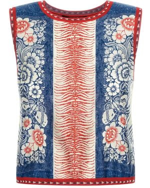 Roberto Cavalli Print Sleeveless Top - Blue