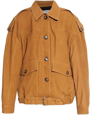 IRO Button Suede Jacket - Brown