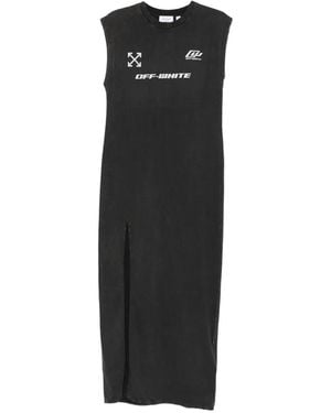 Off-White c/o Virgil Abloh Maxikleid mit Print - Schwarz