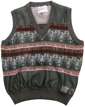 Oscar Ouyang Jacquard V-Neck Sleeveless Jumper - Grey