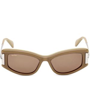 Max Mara Eyewear Rectangle-Frame Sunglasses - Natural