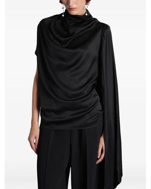 Magda Butrym Scarf-Detail Asymmetric Blouse - Black