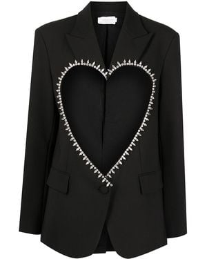 Area Heart Cut-detail Blazer - Black