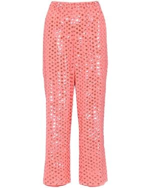 Needle & Thread Pantalon Raindrop Gloss - Rouge