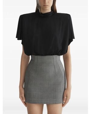 Mugler Draped Bodysuit - Black