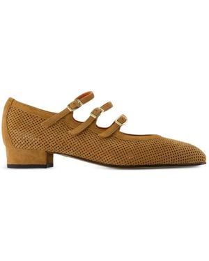 CAREL PARIS Ariana Buckle-Strap Almond-Toe Court Shoes - Brown