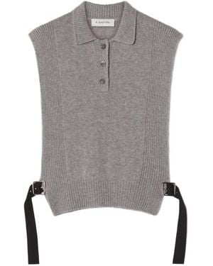 Lanvin Jersey Con Ribete De Canalé - Gris