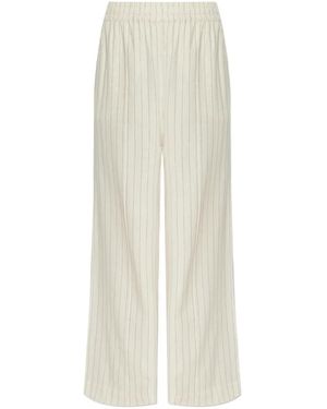 Gestuz Pinstripe Elasticated Trousers - White