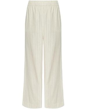 Gestuz Pinstripe Elasticated Pants - White
