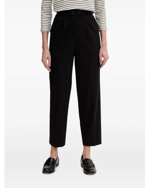 Benetton Pleated Straight-Leg Pants - Black