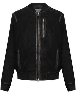 AllSaints Suede Bomber Jacket - Black
