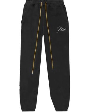Rhude Embroidered-Logo Track Pants - Black