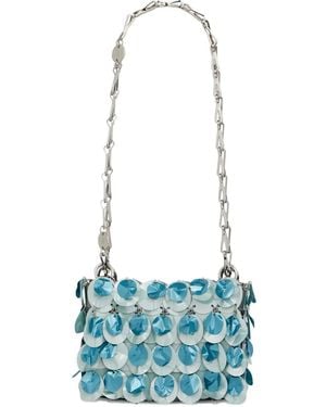 Rabanne Sequin-Embellished Shoulder Bag - Blue